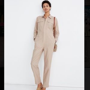 NWT Madewell Zip-Front Coverall Jumpsuit White